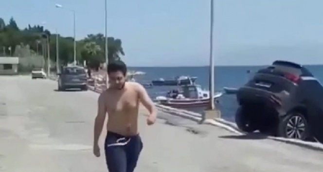 İzmir’de bir kişi kiraladığı lüks cipi denize attı