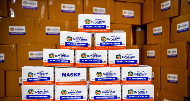Malatya’dan 3 belediyeye 130 bin maske gönderildi